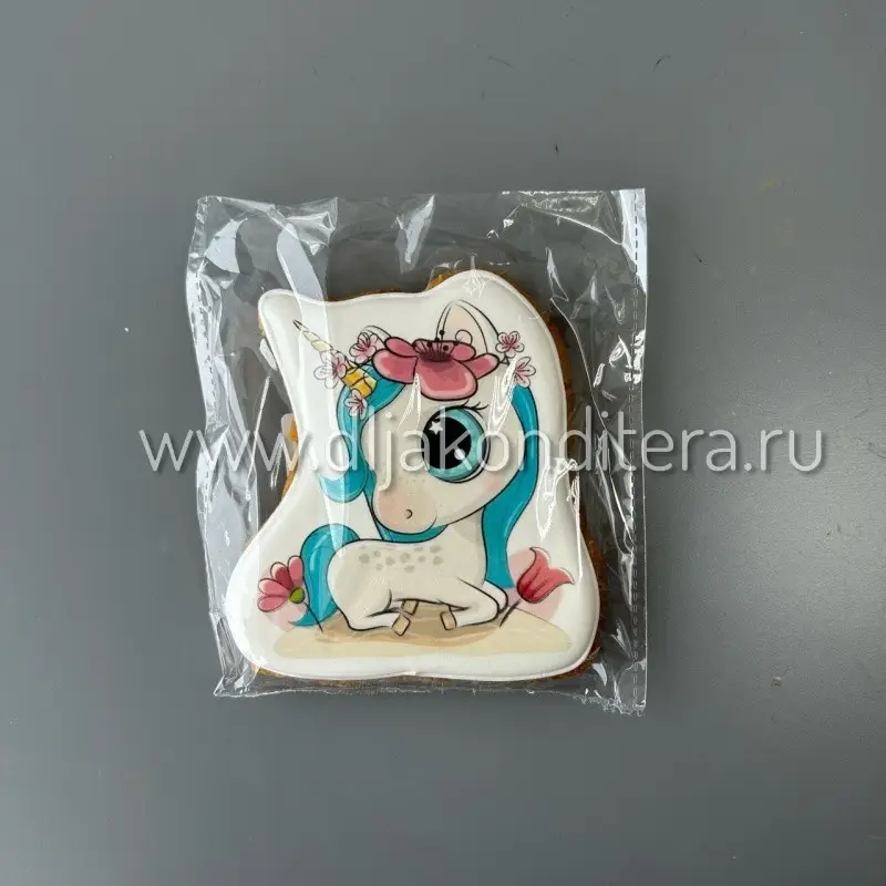 Фото #1 товара Имбирный Пряник "Единорог Бирюзовый"