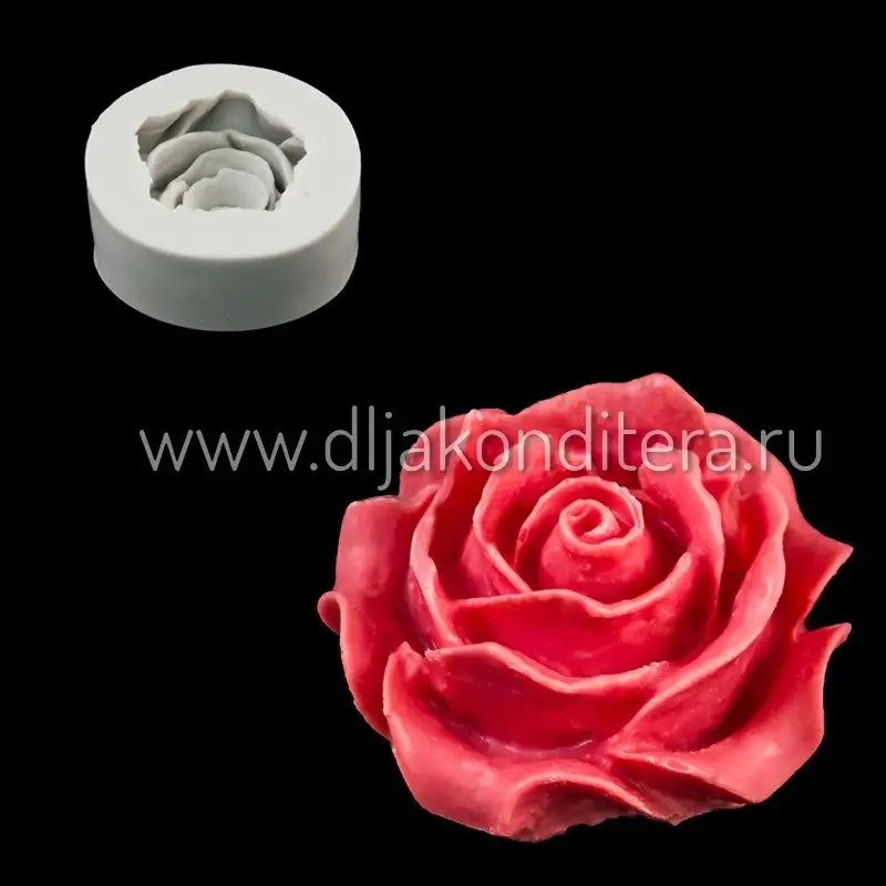 Фото #1 товара 3D молд Роза 6*3см
