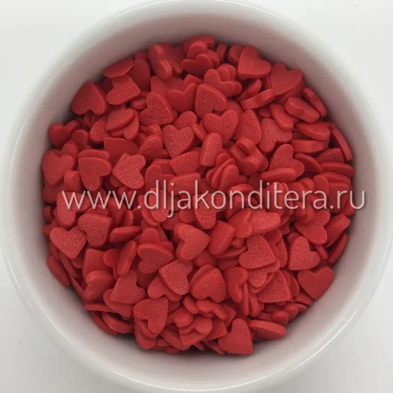 Посыпки "Сердечки" красные 50гр