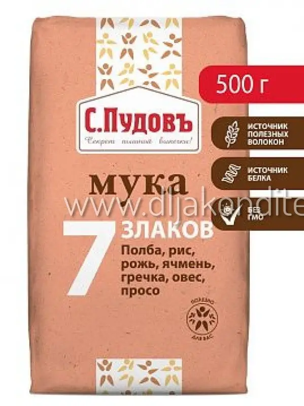 Фото #2 товара Мука Многозлаковая С.Пудовъ 500гр