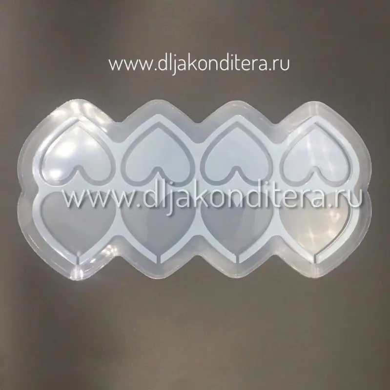 Фото #1 товара Силиконовая форма Сердечки коробочка 4,8см 8 ячеек
