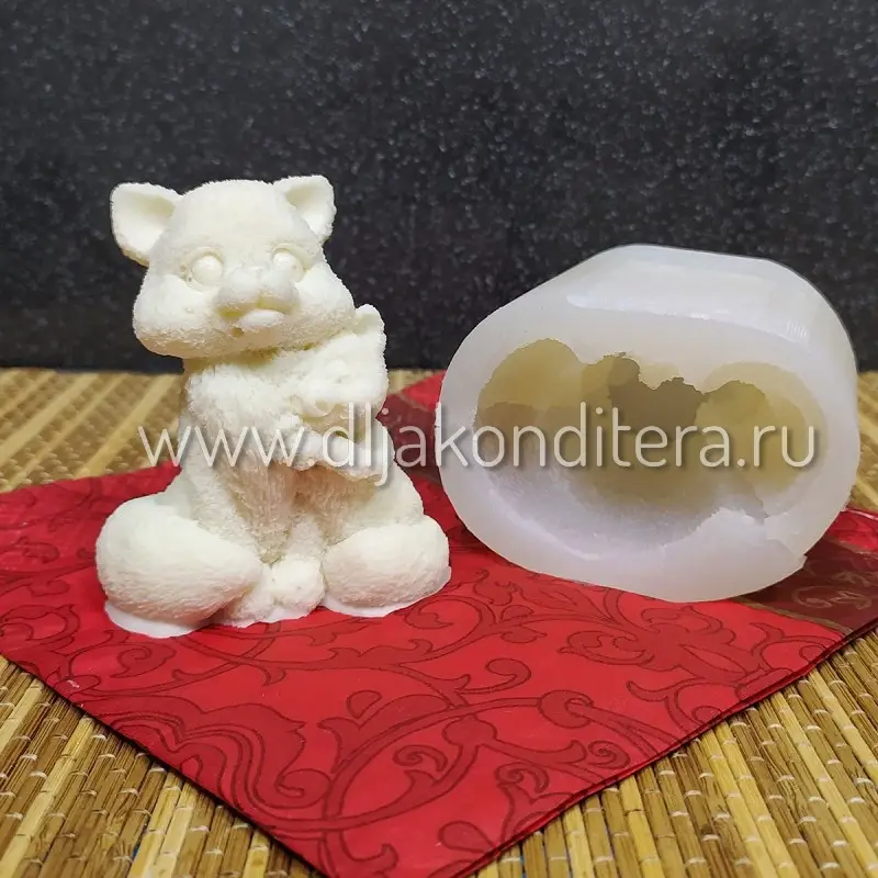 3D Силиконовая Форма  Лисенок с мамой