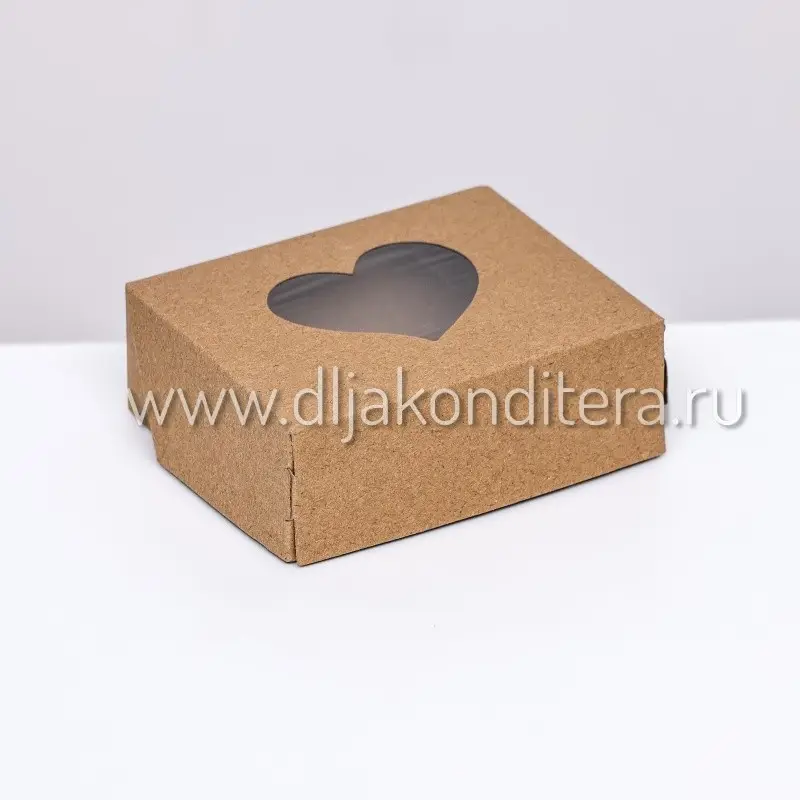 Фото #1 товара Коробка 10*8*3,5см крафт Сердца