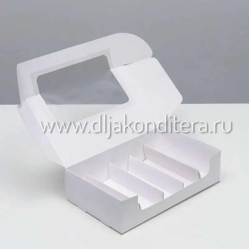 Коробка для эклеров 5 ячеек белая