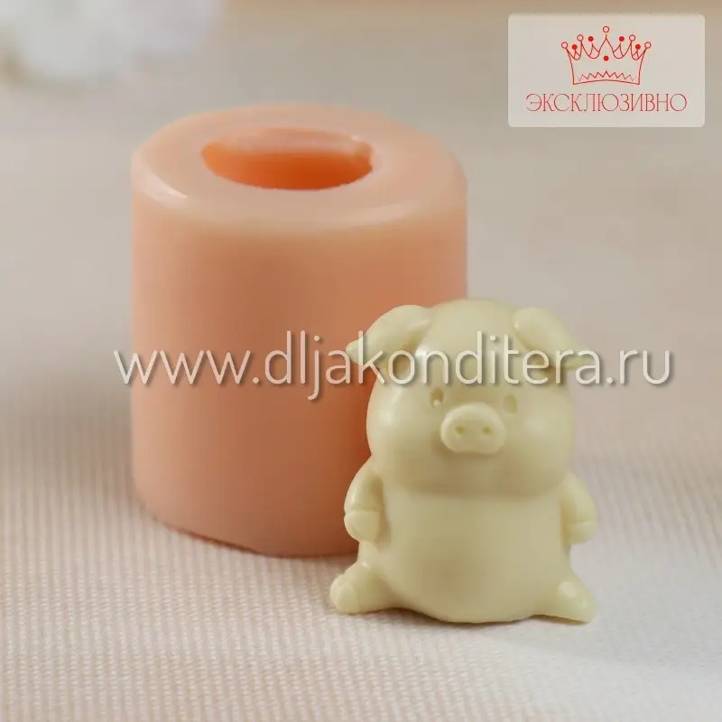 3D силиконовая форма Поросенок 2,5*2,3см арт.498