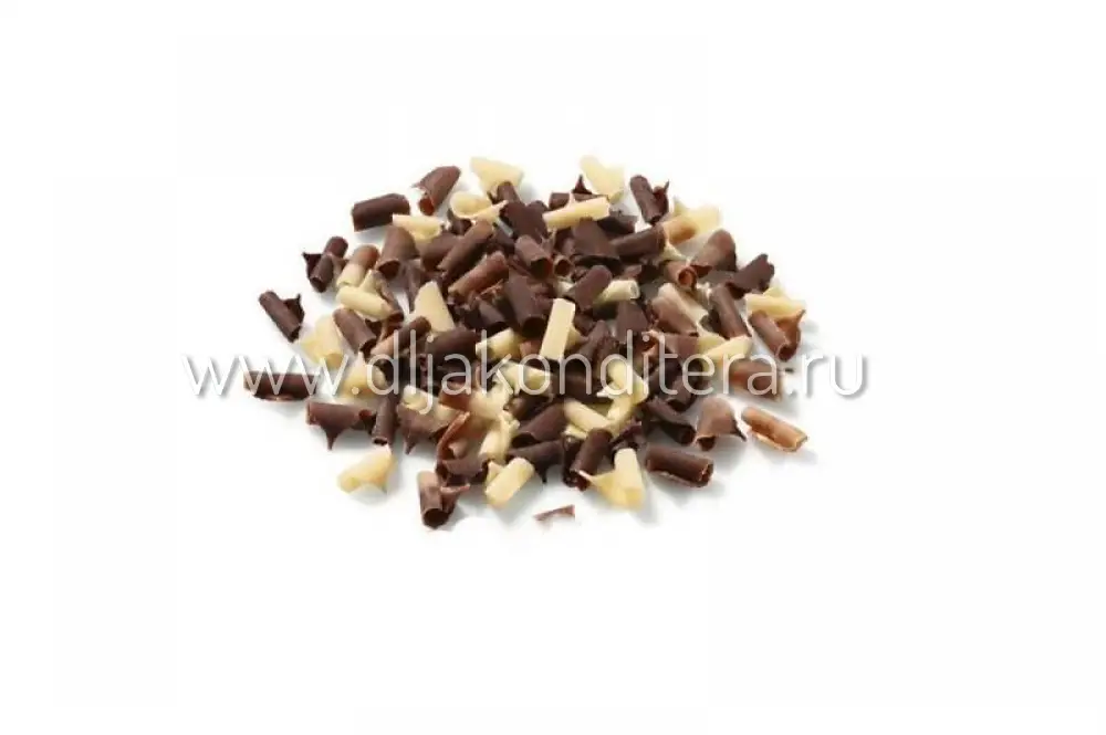 Фото #1 товара Завитки шоколадные мраморные 50гр Callebaut