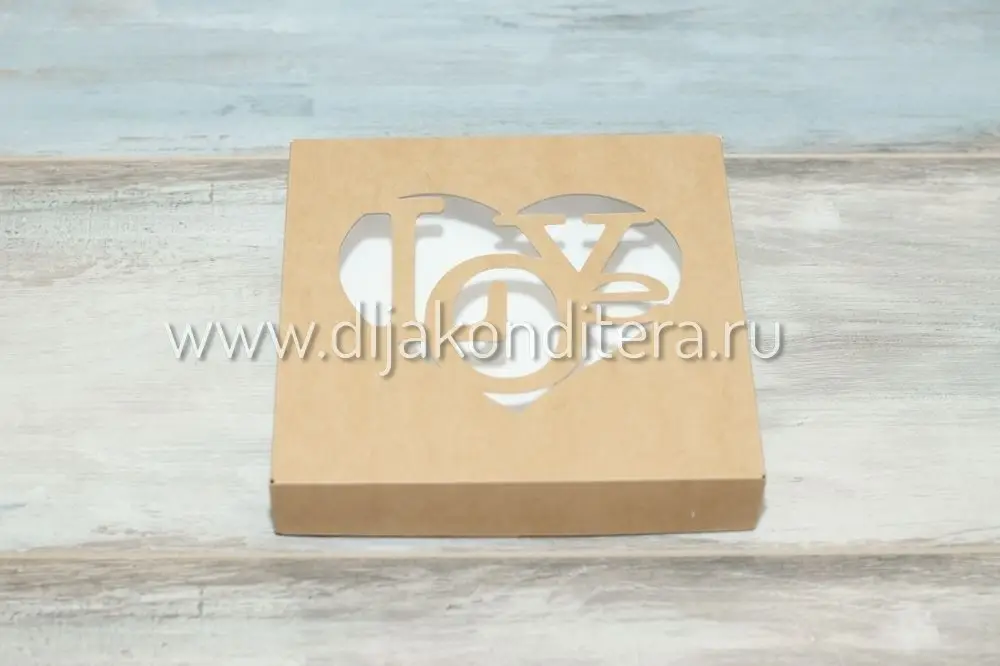 Фото #1 товара Коробка 16*16*3см Love c окном