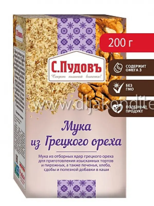 Фото #3 товара Мука Грецкого Ореха 200г С.Пудовъ