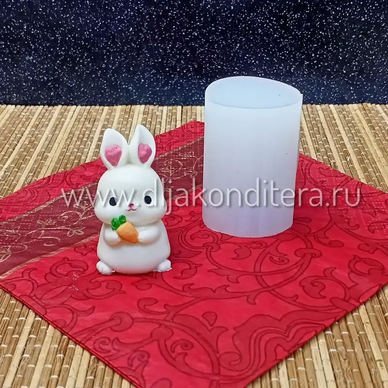 Фото #1 товара 3D силиконовая форма Зайка с морковкой №2