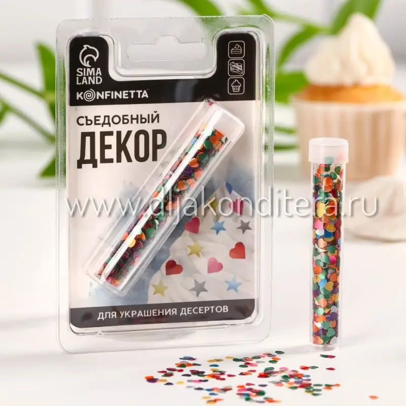 Съедобный Декор-Посыпка "Сердечки" разноцв. 1гр
