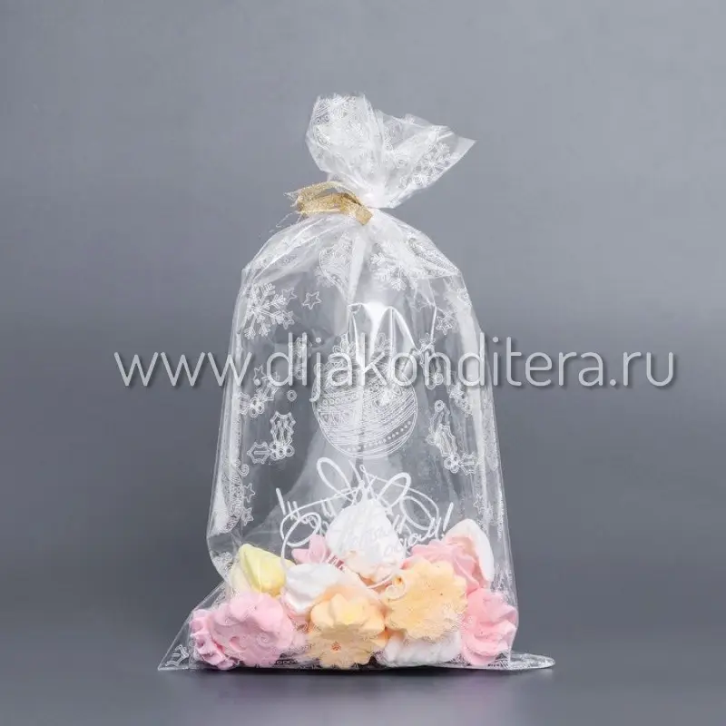 Фото #1 товара Пакет Фасовочный Новогодние Шары 20*35см 10шт