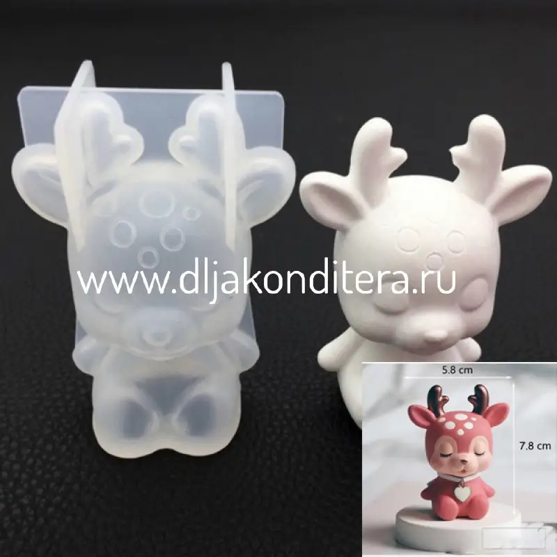 Фото #1 товара 3D силиконовая форма Олененок 6см
