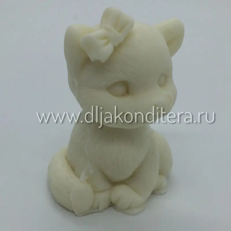 3D силиконовая форма Кошечка с бантиком