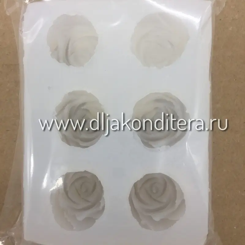 Фото #1 товара 3D молд Роза планшет 6 шт №60
